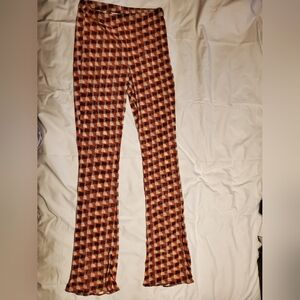 Zara Mesh Leggings- Red/Cream/Burgundy - Size XL- Perfect Condition!!!